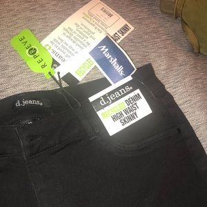 d.jeans RECYCLED DENIM HIGH WAIST SKINNY JEANS SIZE 12 black denim